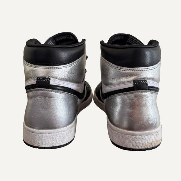 Size 9.5M/11W - Nike Wmns Jordan 1 High Retro OG Silver Toe - Picture 4 of 7